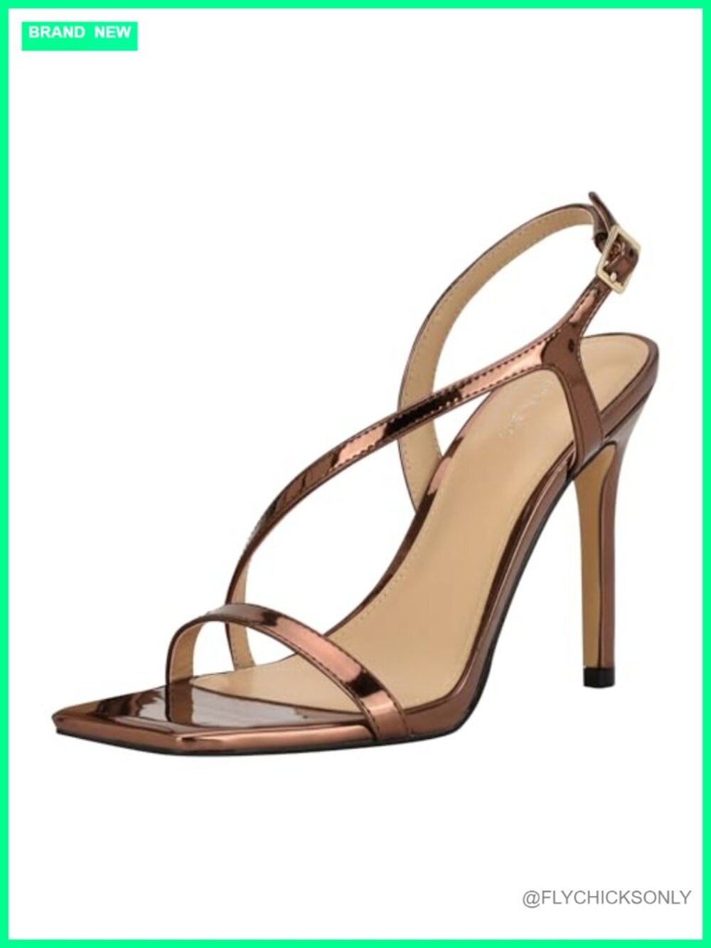 Faux Leather Ankle Strap Stiletto Heeled Sandals